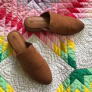 BC Brown suede mules (vegan / new in box)